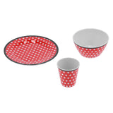 Fruit Plate Bowl Cup Kit Red Dot Pattern Tableware Set Household Kitchen Accessory V1294-YM0901-3118210178611