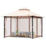 Patio Gazebo for 6-8 Person, 3.05 x 3.05 m Backyard Gazebo, with Mosquito Netting, Metal Frame, and V952-TYLTZZ10X10FTV427V0