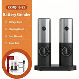 Electric Salt Pepper Grinder Set with Storage Base, One-Touch Operation, Adjustable Coarseness V1188-MS-731-006