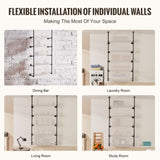 Industrial Pipe Shelf, 5 Tier 2PCS, 9.84in Applicable Board Width Wall-Mount Floating Rustic Wood V952-JSGZWJYGWMBHN3J8IV0