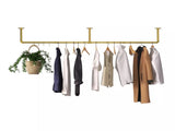 Vintage Gold Wall-Mounted Clothes Rack Strong Metal Garment Hanging Rail V767-JJ-ZZ183-GLD