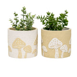 Set 2 Asst Mushroom Planters w Hole Plug 17cm V637-88746PLN
