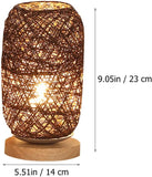 1pc Night Light Bedside Lamp Nightstand Lamps Wood Large Rattan Table Lamp Led Desk Light Led V1192-AZ-W-10719