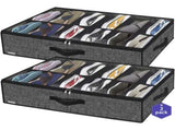 2 Pack Shoe Storage Bag With Clear Window - 12 Compartment Shoe Organizer For Under Bed Storage, V1188-MS-227-2114