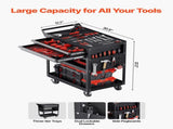 5-Tier Tool Cart with Wheels, 400 lbs Load Capacity, Rolling Work Cart with 2 Drawers & Pegboard, V952-DGNGJCHCLYG22CMU5V0