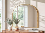 Embellir Arch Wall Mirror, Decorative Gold Frame Mirrors, 86x81cm Bathroom Vanity Mirror, Slim Frame MM-E-WALL-OVAL-GD-8186