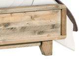 Double Size Wooden Bed Frame in Solid Wood Antique Design Light Brown V43-BED-WDLD