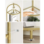 VASAGLE 5 Tier Corner Ladder Bookshelf Tempered Glass Modern Style Golden Color V227-9101402108060