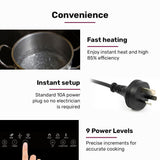 EUROCHEF Induction Benchtop Cooktop, 2000W, 9 Heat Levels, Fast Electric Portable Cooker, Touch V219-COKICTEC20PA