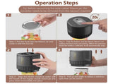 Black Electric Mason Jar Vacuum Sealer Kit Portable Automatic Vacuum Sealing Machine with 80kPa V1107-CS-MSGZKJ