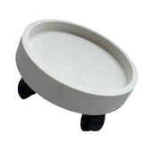 Flower Pot Tray Wheels Round Shape Removable Rotating Wheels Plant Stand for Balcony White 40 V1294-YM0706-3111230247712