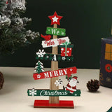 Runto Wooden Christmas Tree Ornament for Desk Decor V1142-RB1005010228798635