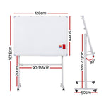 90x120cm Standing Whiteboard with Wheels Magnetic Double-Sided Erase Board WB-90X120-FRAME-AB