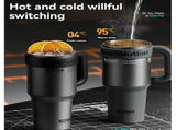 Giant Straw Tumbler Large Capacity Insulated Tumbler Ceramic Lined Cup - Gradient silver - Size V1102-122-62231-GRA-316-1200ML