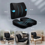 Black Crystal Velvet Seat Lumbar Cushion Pack 45x36x7, Ultra Soft Dual Support V1221-XM-LB1793-GM63
