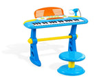 Keezi Kids Piano Keyboard 37 Keys Electronic Musical Instrument Set w/ Stool Microphone KPK-37-BL