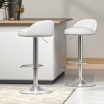 Artiss 2x Bar Stools PU Leather Gas Lift White BA-K-719-WH-X2