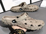 Croc-Style Clogs Anti-Slip Shoes Breathable Clogs Lightweight Footwear Fashion - Khaki - Size V1106-M-SHOE-47641-KHAK-8AU8EU41
