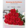 60-Piece Bulk Artificial Red Foam Roses, Real-Looking Faux Flower Stems for DIY Wedding Bouquets, V767-VVR-RZMGHSHS60PCJZU97001V0
