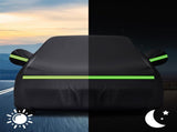 Waterproof Double-Layer Polyester Car Cover with Reflective Strips, Windproof Straps, Driver-Side V1341-ZY-MKUJ4L5W-XL