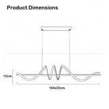 BAMDECOR A202 Modern LED Linear Pendant Lights with Dimmable LED 1.5 Meters V255-BAM-A202-1.5-BLK