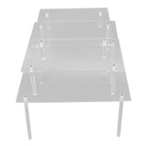 3 Set Square Clear Acrylic Cake Stand Acrylic Cupcake Stand for Cake Pizza Dessert Christmas Wedding V1294-YM0710-3117230340411
