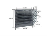5 Pocket Mesh Hanging Wall File Organizer, Wall Mounted Mail Paper Document Folder Holder, Clipboard V1366-AZ2-W-05662
