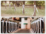 24 Pcs Large Wedding Ribbon Bows with Long Tails 10 x 36 Inch Aisle Decor On Chairs Background for V1259-DP01-A-4805