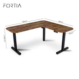 FORTIA Corner Standing Desk, 160x140cm, 72-118cm Sit to Stand Up Electric Height Adjustable, Walnut V219-ADKCORFOR1WLKA