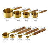Stainless Steel Measuring Cups and Spoons Set, Cooper Finish, 8-Piece for Baking and Cooking V178-59233
