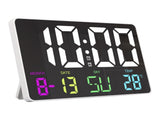 Digital Wall Clock Remote Control RGB Colorful Adjustable Five Speed Brightness LED Calendar V1294-YM0901-3115230101711