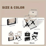 folding camping chair, portable outdoor seat, camping furniture, lightweight folding chair, carry V1106-132-BEI-67125