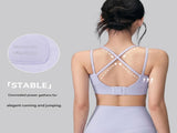 Grey S Size One-piece sports bra with thin straps - Nylon - Fixed Cup, Adjustable Back Closure, V888-ELOSUNG56201-1