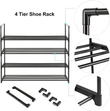 4-Tier Stainless Steel Shoe Rack Storage Organizer to Hold up to 15 Pairs of Shoes V178-84004