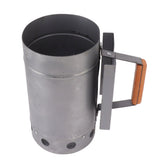Grill Chimney Starter Wood Handle Compact Barbecue Chimney Starter for Outdoor Cooking Camping V1294-YM0706-3111230161911