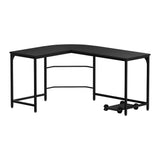 Artiss Computer Desk L-Shape CPU Stand Black 147CM MET-DESK-L-003-BK
