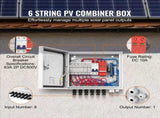 Solar PV Combiner Box 6 String 10A for Solar Panel System Steel Case IP65 V952-GFHLX6HL10ATXX3C2Y3