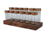 Coffee Sugar Canister Set High Borosilicate Glass Coffee Bean Storage Jar with Walnut Display Shelf V1294-YM0901-3118240021411