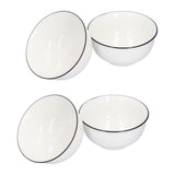 4PCS 6in Soup Bowl White Ceramic Noodle Bowl Eco Friendly Rice Bowl for Kitchen Restaurant V1294-YM0523-3118210320011