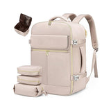 Light Pink 40L Large Capacity Travel Business Backpack with Expandable Compartments, Including 2 V888-ELOSUNG17055