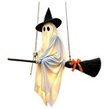 Fabric Ghost Ornament with Orange Bow, Handmade Cloth Ghost Hanging Pendant, Soft Halloween V1366-AZ2-W-16051