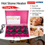 16 Pcs Hot Massage Basalt Stone Volcanic Stones Kit Rock SPA Oiled Massager Salon V201-W12783248