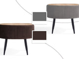 Side Table Storage Ottoman - Velvet Padded Stool Vanity Footstool CLEO BROWN V274-FT-VR-945VAS-BN