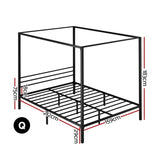 Artiss Bed Frame Queen Size Metal Bed Frame POCHY MBED-C-POCHY-Q-BK-AB