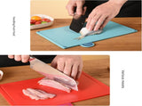 Coloerful 4-Piece Colour-Coded Index Cutting Board Set with Storage Stand - Food-Safe PP, Non-Slip, V888-ELOSUNG32075