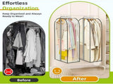 Clear Garment Bags for Hanging Clothes & Travel - Long Plastic Clothes Cover for Suit, Coat, Dress, V1366-AZ2-W-18288