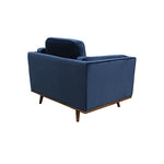 Single Seater Armchair Sofa Modern Lounge Accent Chair in Soft Blue Velvet with Wooden Frame V43-SOF-YOKBU1S