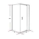 Shower Screen 1000x800x1900mm Framed Safety Glass Pivot Door By Della Francesca V63-829081