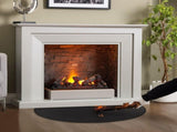 Fireplace Mat - 61 x 106 cm - Semi-circular spark protection plate - Fiberglass - 2-layer fire V1188-MS101-02575-1