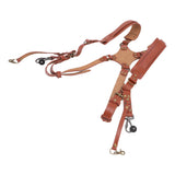 Dual Shoulder Leather Harness Comfortable Camera Strap Accessories for 2 Cameras Brown V1294-YM0523-3117220079611